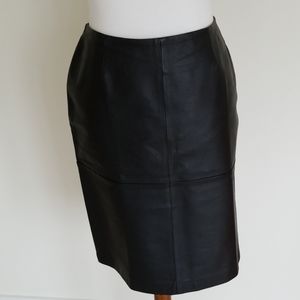 Leather pencil skirt